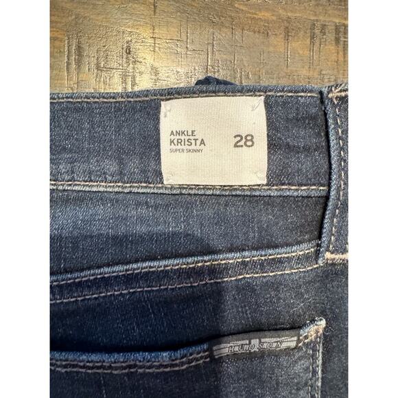 Hudson Jeans Krista Super Skinny Low-rise Non-Distressed Stretch, 28, Dark Blue - Picture 4 of 6